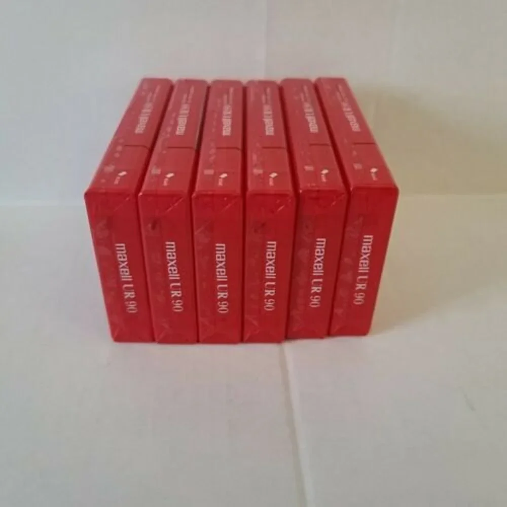 6 Pack Maxell Audio Blank Audio Cassette Tapes Normal Bias UR90 Sealed New